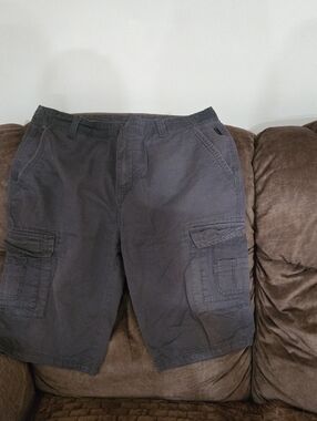 Ring of Fire Men's Cargo Shorts in Charcoal Gray